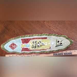 Huge olive server/appetizer tray. Approx 18” x 5 wide x2.25” tall.